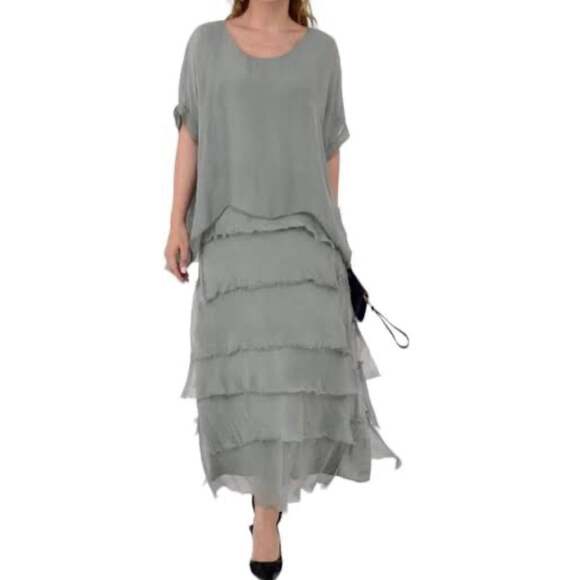 Gigi Moda | Dresses | Nwt Gigi Moda Made In Italy Lagenlook Silk Blend ...